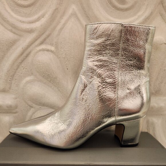 Arezzo Silver " Jemma" Block Booties. Leather. NIB. Size: Various - Picture 5 of 13